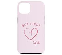 But First God Minimalist Pink Design Case for iPhone 13