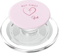 But First God Minimalist Pink Design PopSockets PopGrip for MagSafe