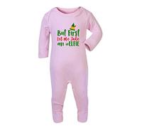 But First let me take an Elfie [BCX] Baby Romper Jumpsuit with feet, 3-6 Months, Pastel Pink