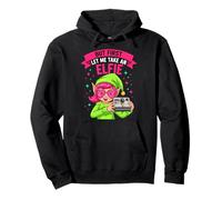 But First Let Me Take an Elfie Funny Selfie Elf Christmas Pullover Hoodie