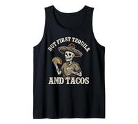 But First Tequila and Tacos Cinco de Mayo Skeleton Mexican Tank Top