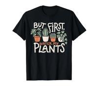 But First Water My Plants Monstera Succulent Snake Value Graphic T-Shirt, Men, Black, XL