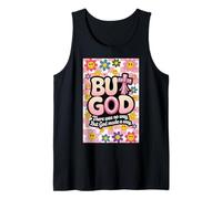 But God Pink Christian Floral Bow Teen Girls Scripture Tank Top