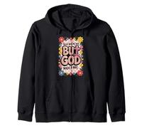 But God Pink Christian Floral Bow Teen Girls Scripture Woman Zip Hoodie