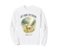But Now I’m Found Luke 15:10 Watercolor Lamb Christian Sweatshirt