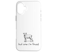 But Now I'm Found Lamb Sheep Minimalistic Christian Tee Case for iPhone 16 Plus