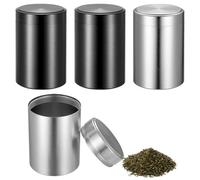 But Oswetf 4 Pcs 70ml Aluminum Storage Jars, Portable Smell Proof Containers, Airtight Sealing Jars with Screw Lids, Multipurpose Metal Herb Sugar Coffee Tea Storage Containers(Black, Silver)