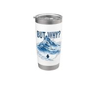 But Why Penguin Funny Mountain Graphic Stainless Steel Insulated Tumbler