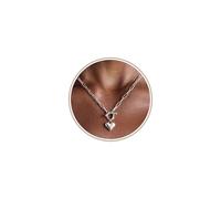 BUTADR Chunky Gold Heart Charm Pendant Toggle Chain Necklaces for Women | Trendy 16K Gold Plated Cute Unique 16K Gold Plated Silver Necklace, Everyday Jewelry Gift, 41cm Chain