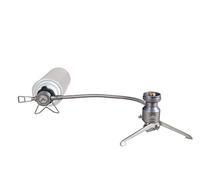 Butane Adapter Stand Type Remote Stove for Camping Backpacking Butane Gas Fuel Canister w/Hose Z23-VC (Silver)