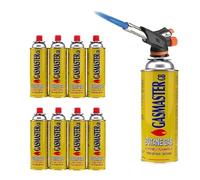 Butane Gas Blow Torch Burner Welding Auto Ignition Soldering BBQ Flame Thrower (Blow Torch + 8 Gas)