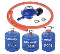 Butane Gas Bottle Regulator with 1m Orange Flexible Hose 29mbar for Campingaz Cylinders