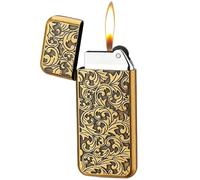 Butane Lighter, Metal Refillable Pocket Lighter with Adjustable Flame, Soft Flame Design Ideal for Men, Dads, and Husbands, Perfect for Everyday Use