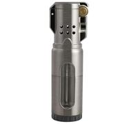 Butane Lighter - Powerful Jet Flame, Windproof Design, Grinding Wheel Ignition, Visible Transparent Gas Tank, Ideal for Outdoor Camping