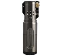 Butane Lighter - Powerful Jet Flame, Windproof Design, Grinding Wheel Ignition, Visible Transparent Gas Tank, Ideal for Outdoor Camping