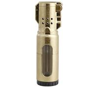 Butane Lighter - Powerful Jet Flame, Windproof Design, Grinding Wheel Ignition, Visible Transparent Gas Tank, Ideal for Outdoor Camping
