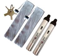 Butane Lighter,Refillable Torch Lighters Adjustable Jet Flame Butane Fuel Pen Torch Long Lighter for Grill Camping,2 Pack Silver(Gas Not Included)