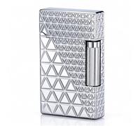 Butane Lighter, Windproof Metal Flip-Top Design, Durable Soft-Flame Ideal for Collecting or Daily Use, Fuel Not Included