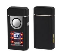 Butane Lighter with 4 Ignition Modes, Windproof, Digital Battery Display, Transparent Gas Window, Refillable for Outdoor Use, Perfect for Candles and Gifts