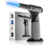 Butane Torch, Butane Refillable Kitchen Cooking Torch, Torch Lighter with Safety Lock And Adjustable Flame For BBQ, Baking, Brulee Creme, Crafts and Soldering(Butane Gas Not Included)