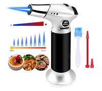 Butane Torch, Kitchen Blow Torch Cooking Torch Lighter Refillable with Safety Lock and Adjustable Flame for Creme Brulee, Baking, BBQ, DIY Soldering (Butane Gas Not Included)