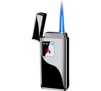Butane torch lighter, smart touch-sensing ignition lighter, windproof adjustable jet flame lighter, portable windproof butane lighter, rechargeable butane lighter, gas-electric two-in-one lighter, gif