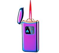 Butane Torch Lighter, Windproof Lighter with 4 Ignition Methods, Adjustable Jet Flame, Perfect for Candles, BBQ, & Camping, for Men