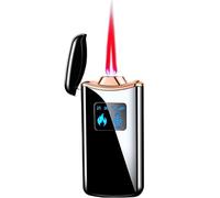 Butane Torch Lighter, Windproof Lighter with 4 Ignition Methods, Adjustable Jet Flame, Perfect for Candles, BBQ, & Camping, for Men