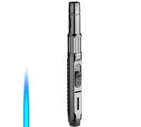 Butane Torch Lighter Windproof with Safety Lock, Adjustable Flame, and Visible Window - Perfect for BBQ, Camping, and Cooking