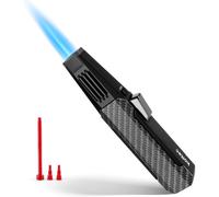 Butane Torch, Outdoor Windproof Cooking Torch Lighter, Refillable Adjustable Jet Flame Kitchen Butane Lighter With Safety And Fire Lock