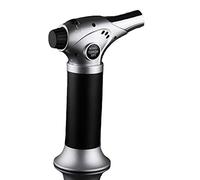 Butane Torch, Refillable Butane Torch with Safety Lock and Adjustable Flame, Cooking Torch, One-Handed Operation, for Desserts, Creme Brulee, BBQ and Baking (Butane Gas Not Included)