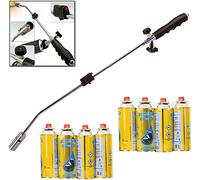 Butane Weed Gas Burner Wand Blowtorch Garden Torch Weeds Killer Burner With 8 Gas Refills Canisters