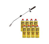 Butane Weed Gas Burner Wand Blowtorch with Butane Gas Canisters Weeds Killer (Weed Burner with 8 Cans)
