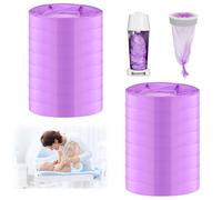 BUTBU 16 Pack Nappy Bin Refill, 4.5m Nappy Bin Refill Bags, Baby Diaper Pail Disposal Bags, nappy bin Refills Liners Compatible with Tommee Tippee, Twist and Click, Angelcare, Litter Genie (Purple)