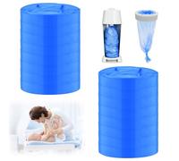 BUTBU 16 Pack Nappy Bin Refill, 4.5m Nappy Bin Refill Bags, Baby Diaper Pail Disposal Bags, nappy bin Refills Liners Compatible with Tommee Tippee, Twist and Click, Angelcare, Litter Genie (Blue)