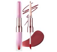 BUTBU 2-IN-1 Lip Liner and Lip Stain, Long Lasting Colour Lips Marker, Matte Nude Lipliner for Plumping and Defining, High Pigmented Formula, Non-Fading, Lips Gloss Makeup Gift for Women Girls (06)