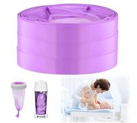 BUTBU 3 Pack Nappy Bin Refill, 4.5m Nappy Bin Refill Bags, Baby Diaper Pail Disposal Bags, nappy bin Refills Liners Compatible with Tommee Tippee, Twist and Click, Angelcare, Litter Genie (Purple)
