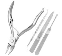 BUTBU 4Pcs Cuticle Cutter, Stainless Steel Cuticles Remover Tool Set, Nail Clipper Cutter with Cuticle-Pusher and Nippers, for Dead Skin, Nail, Tough Cuticles and Hangnails Care
