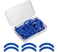 BUTBU 50PCS Eyelash Curler Refills, Eyelash Curlers Refill Pads, Silicone Rubber curlers Replacement Pad, Durable Rubber Strips for Universal Eyelash Curler (Blue)
