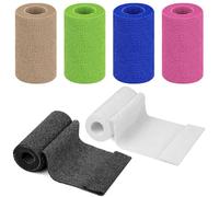 BUTBU 6 Pack Self Adhesive Bandage, 10cm x 4.5m Self Adherent Cohesive Bandage Wrap, Strong Elastic Breathable Sports Tape for Wrist and Ankle, Pet and Vet Wrap for Dogs, Horse (6 Color)