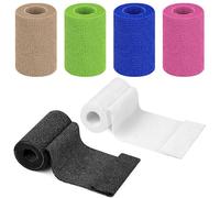 BUTBU 6 Pack Self Adhesive Bandage, 7.5cm x 4.5m Self Adherent Cohesive Bandage Wrap, Strong Elastic Breathable Sports Tape for Ankle and Wrist, Pet and Vet Wrap for Dogs, Horse (6 Color)