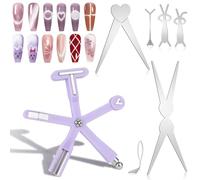 BUTBU 7PCS Cat Eye Magnet for Nail Art, 8 in 1 Nail Magnet, Double-Headed Nails Art Magnets Tool, with Round Magnetic Bead and Rabbit Magnets, Magnetic Wand for Home DIY and Salon Use