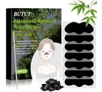 BUTBU Blackhead Remover Strips, 80PCS Charcoal Deep Cleansing Nose Pore Strips, Removes Blackheads, Oil and Unclogs Pores, Charcoal Nose strips for All Skin Types, Women and Men (Black, Style B)