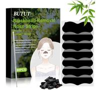 BUTBU Blackhead Remover Strips, 80PCS Charcoal Deep Cleansing Nose Pore Strips, Removes Blackheads, Oil and Unclogs Pores, Charcoal Nose strips for All Skin Types, Women and Men (Black, Style A)