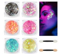 BUTBU Body Glitter Gel, 6 Colours Face Glitter, Mermaid Sequins Festival Glitter, Chunky Glitters Sparkling Gel for Face, Eye, Body, Hair, Party Makeup Decoration (Style D)