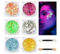 BUTBU Body Glitter Gel, 6 Colours Face Glitter, Mermaid Sequins Festival Glitter, Chunky Glitters Sparkling Gel for Face, Eye, Body, Hair, Party Makeup Decoration (Style C)