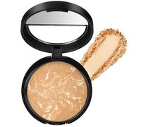 BUTBU Colour Correcting Powder Foundation, Baked Foundation for Mature Skin, Brighten Illuminating Color Correcting foundation, Full Coverage, Shimmer Brick Pressed Bronzer (03 Light Beige)