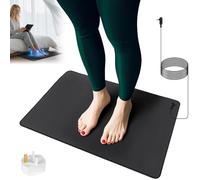 BUTBU Grounding Mat, 40 x 60cm Earthing Mat for Sleep, Stress and Pain Relief, Grounding Well Mats with Non-Slip Backing and Grounding Cord, Suitable for Inflammation, Wellness (Black)