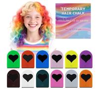 BUTBU Hair Chalk for Girls Kids, 12 Colors Temporary Hair Dye, Non-Toxic Washable hair Chalks, Hair Coloring Gifts for Birthday Party, Christmas, Halloween