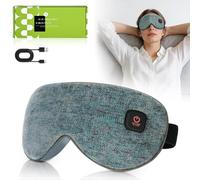 BUTBU Heated Eye Mask, Eye Compress for Dry Eyes Rechargeable, Cordless Heat Eye Compress for Blepharitis, with 4 Temperature Settings and Auto-Off, Washable Cover, Ideal for Sleeping, Travel (Gray)